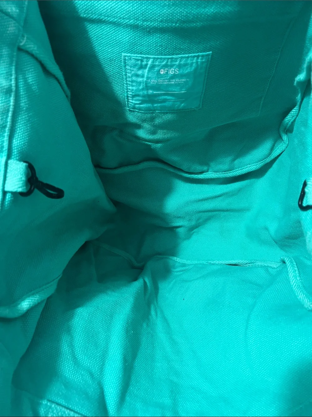 Figs Large Tote Bag in Teal Green